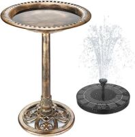 AISITIN&nbsp;Polyresin Lightweight Birdbath&nbsp;with 2.5W Solar Fountain