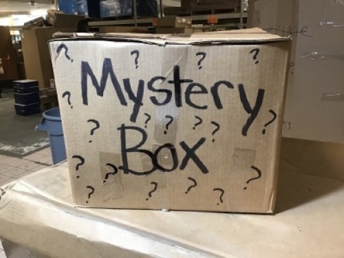 Mystery Box of Clothing. Box Size: 18.5" x 15" x 18.5". Clothes Appear New w/ Tags.&nbsp;