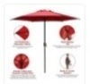 9 ft. Market Outdoor Patio Umbrella with Push Button Tilt and Crank in Red. Appears New