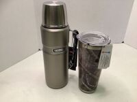 Lot of (2) Insulated Containers, Thermos has dents, Lid broke on cup, Ecommerce Return