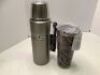 Lot of (2) Insulated Containers, Thermos has dents, Lid broke on cup, Ecommerce Return