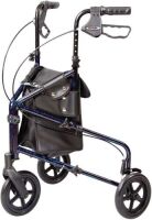 Carex Health Brands Foldable Rollator Walker with Three Wheels, Height Adjustable Handles