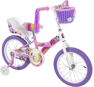 16" Flower Princess Bike W/Training Wheels & Basket