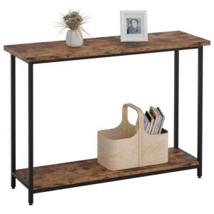 IRONCK Console Sofa Side Table, Vintage Brown