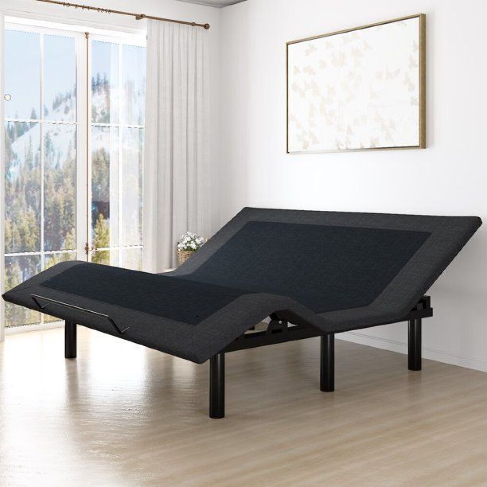 Amolife King Size Ergonomic Adjustable Bed Base Frame with Head and ...