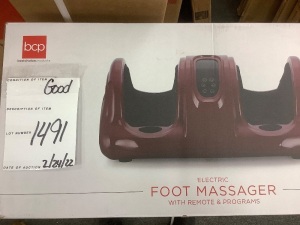 Therapeutic Foot Massager w/ High Intensity Rollers, Remote, 3 M