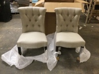 Lot of (2) New Pier1 Colette Tufted Upholstered Dining Chairs