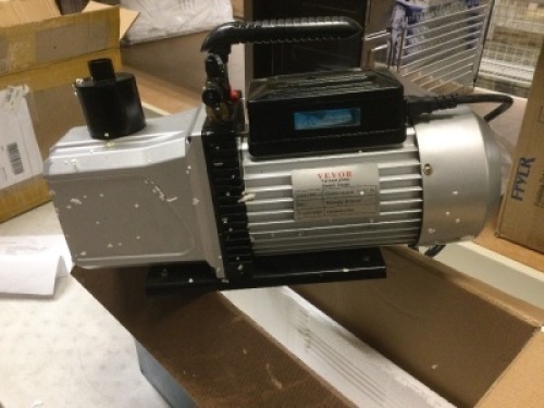 Vevor&nbsp;Dual 2 Stage 12CFM Vacuum Pump 1 HP Rotary Vane Deep HVAC AC Air Tool R410a R134. Powers Up, Not Tested Further. E-Commerce Return