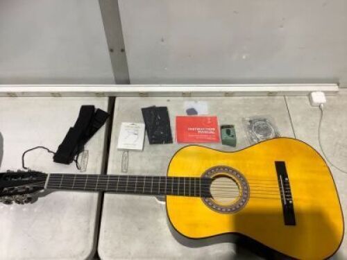 Beginner Acoustic Guitar Set w/&nbsp;Strap, Digital Tuner, Strings - 38in