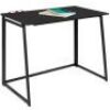 Folding Drop Leaf Office Desk w/ Wood Table Top, Back Shelf - 42in