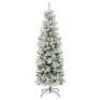 6' Pre-Lit Snow Flocked Artificial Pencil Christmas Tree