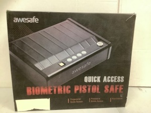 Awesafe Biometric Pistol Safe, Powers Up, Appears New