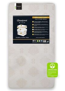 Beautyrest Beginnings Black Brilliant Sun 2-Stage Premium Crib and Toddler Mattress with Plant-Based Soy Foam and Gel Memory Foam