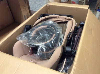 VEVOR 3 in 1 Luxury Baby Stroller with Baby Basket(No Base) Foldable Anti-Shock Springs High View Pram. Appears New