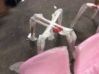 Lor of (4) Pink Upholstered Sitting Chairs & Bases. Appears New