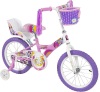 16" Kids Flower Princess Bike W/Training Wheels & Basket