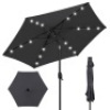 Outdoor Solar Patio Umbrella w/ Push Button Tilt, Crank Lift - 7.5ft&nbsp;