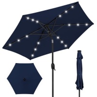 Outdoor Solar Patio Umbrella w/ Push Button Tilt, Crank Lift - 7.5ft&nbsp;