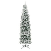 7.5'&nbsp;Snow Flocked Artificial Pencil Christmas Tree w/ Stand&nbsp;