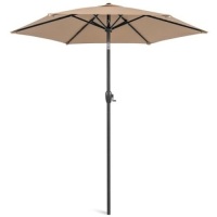 Outdoor Market Patio Umbrella w/ Push Button Tilt, Crank Lift - 7.5ft&nbsp;