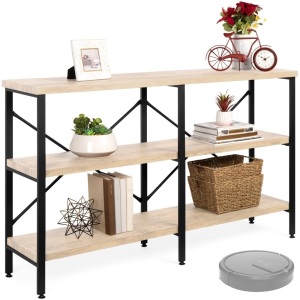 3-Tier Industrial Hallway Console Table for Living Room, Entry Way - 55in 