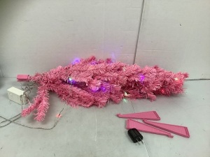 Small Prelit Pink Christmas Tree, Works, E-Commerce Return