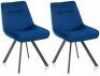 Artos Hilda Modern Velvet Upholstered Dining Chairs, Blue, Set of 2&nbsp;&nbsp;