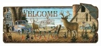 Rivers Edge Wood Sign 34"x14" "welcome To The Farm" 1959. Appears New.&nbsp;