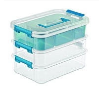 (2) Cases of 6,&nbsp;Sterilite Handle Box, 3 Tier Stack Tray, Clear. Appears New&nbsp;