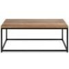 44in Modern Industrial Rectangular Wood Grain Coffee Table w/ Metal Frame