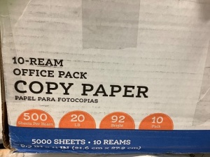 10 Ream Box of 8.5x11 Copy Paper, Appears New