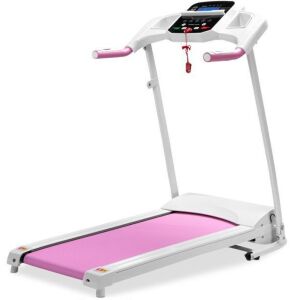 800W Portable Folding Electric Motorized Treadmill Machine w/ Rolling Wheels - Pink