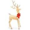 5ft 3D Pre-Lit Gold Glitter Christmas Reindeer Yard Decoration w/ 150 Lights