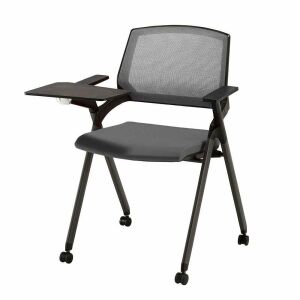 CLATINA Mesh Stacking Tablet Arm Guest Chair with Caster Wheels