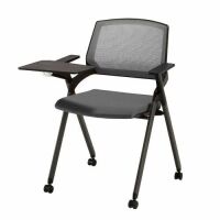 CLATINA Mesh&nbsp;Stacking Tablet Arm Guest Chair with Caster Wheels