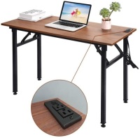 Frylr Small Folding Writing Desk with USB Ports Power Plugs. Untested. Appears New