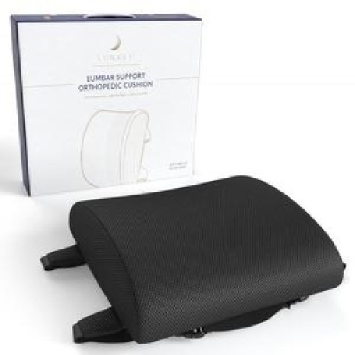 LUMBAR SUPPORT ORTHOPEDIC CUSHION,&nbsp;12.5&rdquo; x 12.5&rdquo; x 4&rdquo; (32 x 32 x 11 CM), Black.&nbsp;