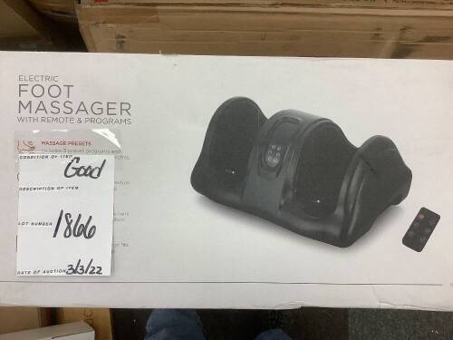 Therapeutic Foot Massager w/ High Intensity Rollers, Remote, 3 Modes