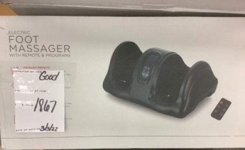 Therapeutic Foot Massager w/ High Intensity Rollers, Remote, 3 Modes