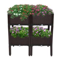 Raised Garden Bed Planting Box with Brackets, Set of 4&nbsp;