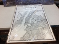 New York City Street Grid Canvas Framed Print. Appears New.