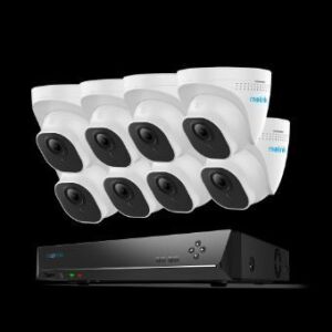 REOLINK 4K Security Camera System, 8pcs H.265 4K PoE Security Cameras, 8MP/4K 16CH NVR with 3TB HDD for 24-7 Recording