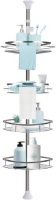Corner Shower Caddy, Rustproof Shower Organizer Stainless Steel Tension Pole Shower Shelves, Height Adjustable. E-Commerce.&nbsp;Appears New.&nbsp;