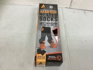 Action Heat AA Battery Heated Socks, L/XL, Powers Up, E-Commerce Return