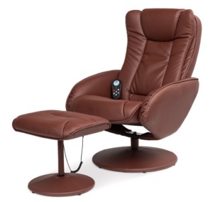 Faux Leather Electric Massage Recliner Chair w/ Ottoman, Item May Vary From Stock Photo, Appears New