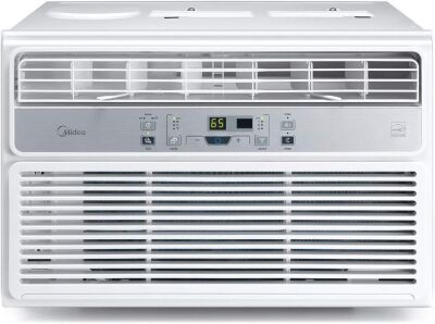 MIDEA EasyCool Window Air Conditioner, Fan-Cools, Circulates, and Dehumidifies, Has A Reusable Filter, and Includes an LCD Remote Control, 6000 BTU, White