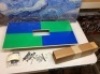 Wood Designs Time-2-Play Blue & Green Lego Compatible Table w/ 16" Legs - Rectangle. Unsure if Hardware is Complete. Appears New.&nbsp;