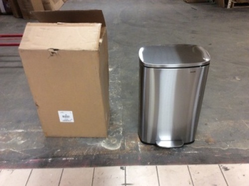 Homfa&nbsp;Stainless Steel Garbage Can with Removable Inner Bucket and Hinged Lids, Pedal Rubbish Bin.&nbsp;Appears New