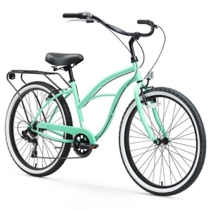 sixthreezero Around The Block Women's 7-Speed Beach Cruiser Bicycle, 26 In. Wheels, Mint Green 