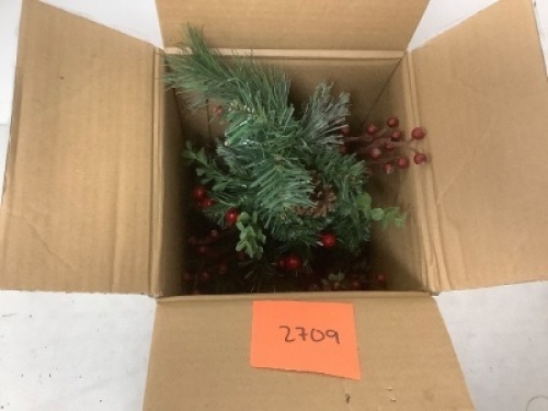 Pre-Lit Pathway Christmas Trees w/ Pine Cones, Timer - 24.5in